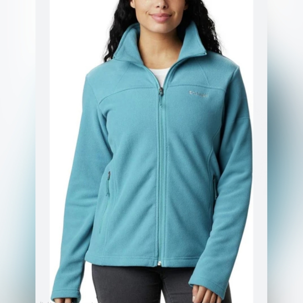 Columbia Women's Fast Trek Full Zip Fleece Canyon Blue Jacket Size Large